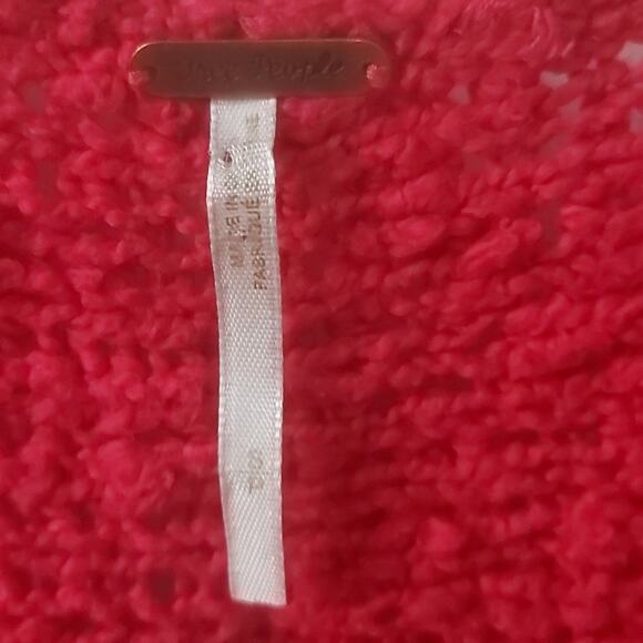 Free People Pink V- Neck Sweater S Cozy Casual Dopamine Boho Barbie Classic - Picture 6 of 8